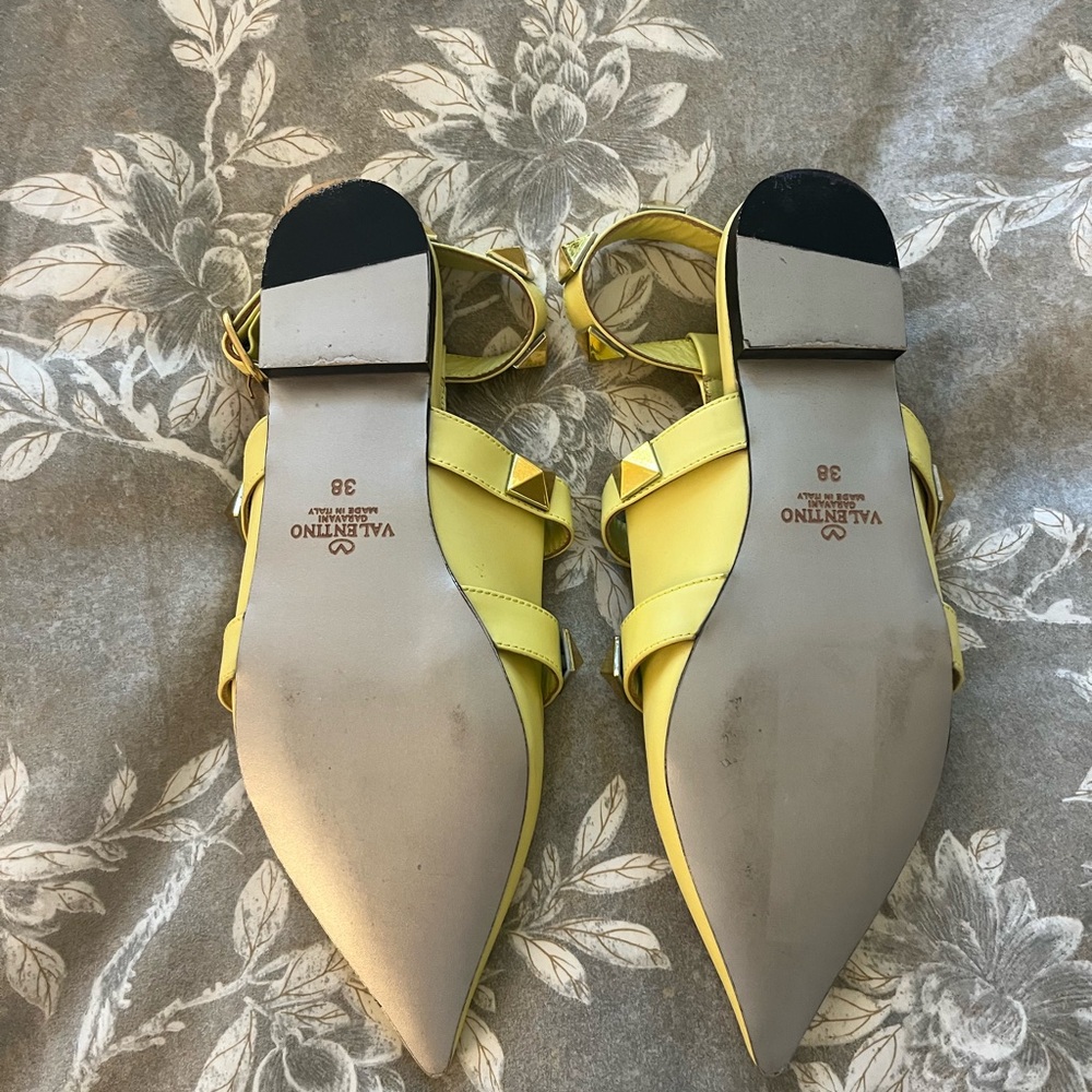 Valentino Roman Stud Metallic Flats - Picture 8 of 10